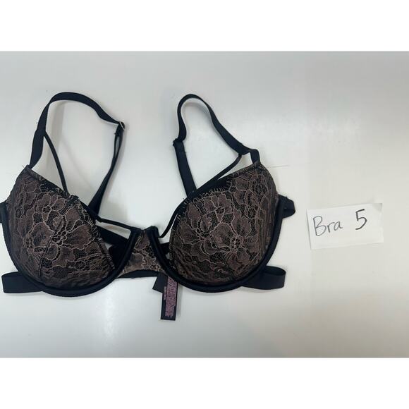 Victorias Secret Womens Bra Size 34DD Lined Demi Black Lacey Underwired - Picture 8 of 8